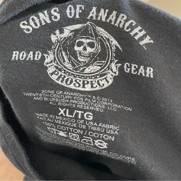 SONS OF ANARCHY SAMCRO Black Long Sleeve Tee T-Shirt - Picture 5 of 5